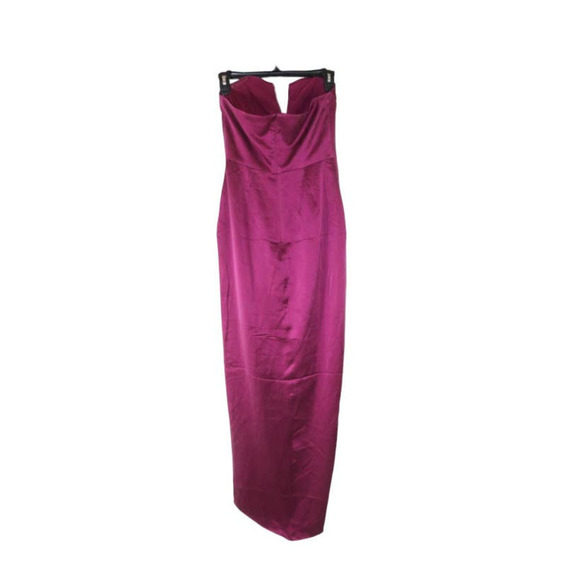 YUMI Kim Bombshell Silk Strapless Maxi Dress in Burgundy Size XS Wedding Season - Picture 8 of 13